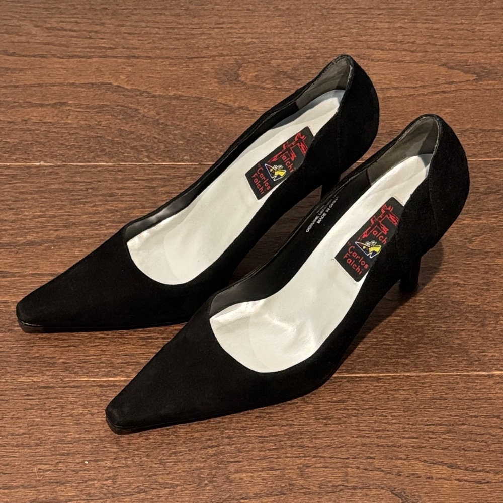 Falchi by Carlos Falchi Women's Suede Black Heels Size 8.5